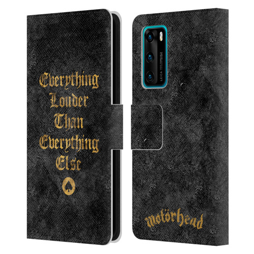 Motorhead Key Art Everything Louder Leather Book Wallet Case Cover For Huawei P40 5G