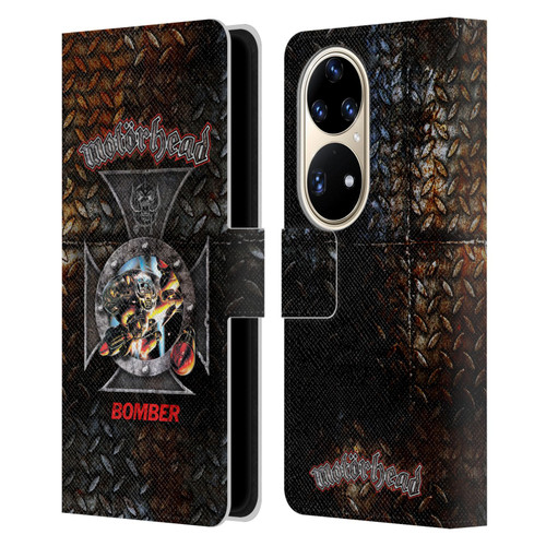 Motorhead Key Art Bomber Cross Leather Book Wallet Case Cover For Huawei P50 Pro