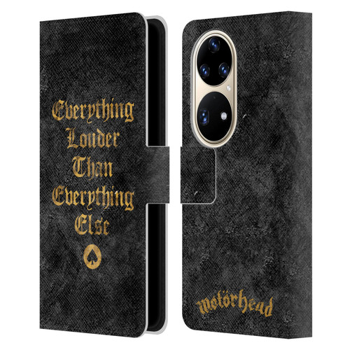Motorhead Key Art Everything Louder Leather Book Wallet Case Cover For Huawei P50 Pro