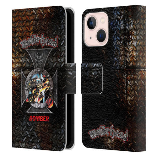 Motorhead Key Art Bomber Cross Leather Book Wallet Case Cover For Apple iPhone 13 Mini