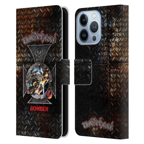 Motorhead Key Art Bomber Cross Leather Book Wallet Case Cover For Apple iPhone 13 Pro