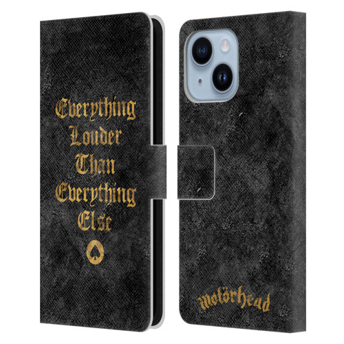 Motorhead Key Art Everything Louder Leather Book Wallet Case Cover For Apple iPhone 14 Plus