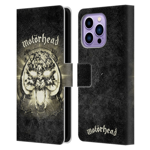 Motorhead Key Art Overkill Leather Book Wallet Case Cover For Apple iPhone 14 Pro Max