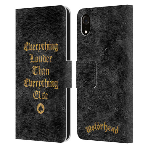 Motorhead Key Art Everything Louder Leather Book Wallet Case Cover For Apple iPhone XR