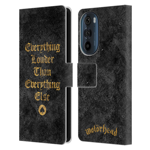 Motorhead Key Art Everything Louder Leather Book Wallet Case Cover For Motorola Edge 30