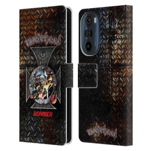 Motorhead Key Art Bomber Cross Leather Book Wallet Case Cover For Motorola Edge 30