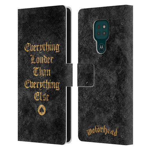 Motorhead Key Art Everything Louder Leather Book Wallet Case Cover For Motorola Moto G9 Play