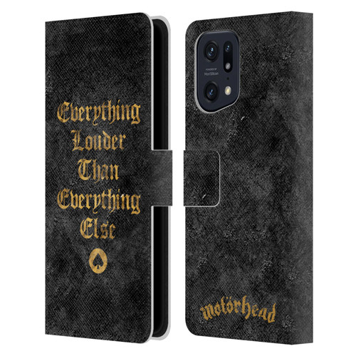 Motorhead Key Art Everything Louder Leather Book Wallet Case Cover For OPPO Find X5