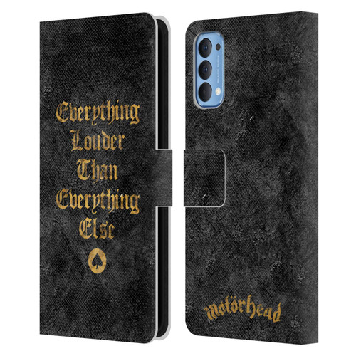 Motorhead Key Art Everything Louder Leather Book Wallet Case Cover For OPPO Reno 4 5G