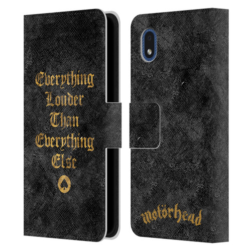 Motorhead Key Art Everything Louder Leather Book Wallet Case Cover For Samsung Galaxy A01 Core (2020)