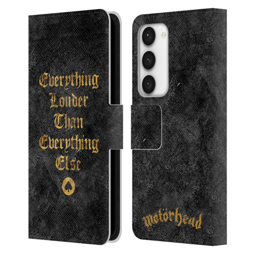 Motorhead Key Art Everything Louder Leather Book Wallet Case Cover For Samsung Galaxy S23 5G