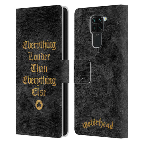 Motorhead Key Art Everything Louder Leather Book Wallet Case Cover For Xiaomi Redmi Note 9 / Redmi 10X 4G