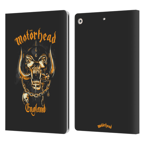 Motorhead Logo Warpig England Leather Book Wallet Case Cover For Apple iPad 10.2 2019/2020/2021