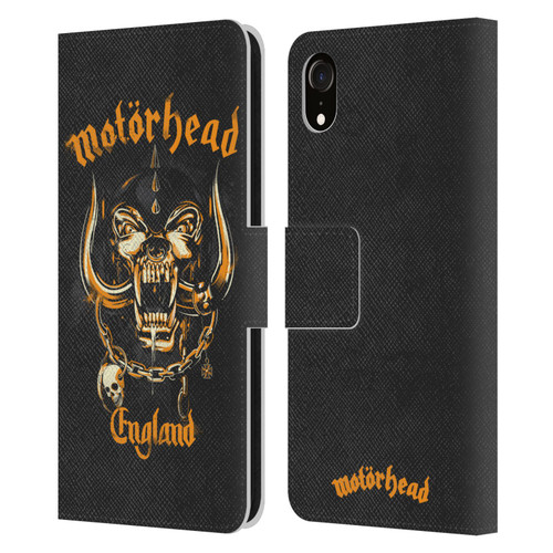 Motorhead Logo Warpig England Leather Book Wallet Case Cover For Apple iPhone XR
