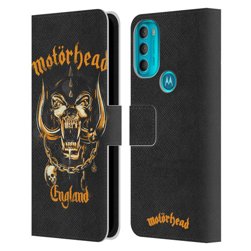 Motorhead Logo Warpig England Leather Book Wallet Case Cover For Motorola Moto G71 5G
