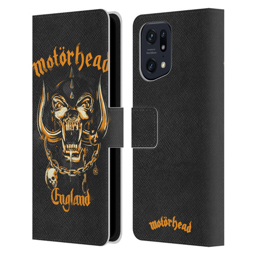 Motorhead Logo Warpig England Leather Book Wallet Case Cover For OPPO Find X5