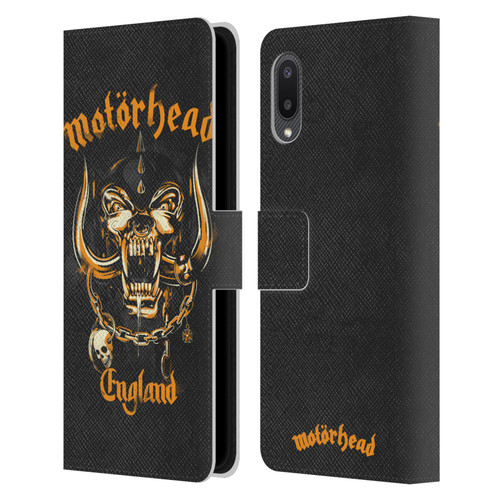 Motorhead Logo Warpig England Leather Book Wallet Case Cover For Samsung Galaxy A02/M02 (2021)