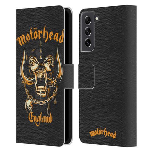 Motorhead Logo Warpig England Leather Book Wallet Case Cover For Samsung Galaxy S21 FE 5G