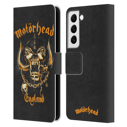Motorhead Logo Warpig England Leather Book Wallet Case Cover For Samsung Galaxy S22 5G