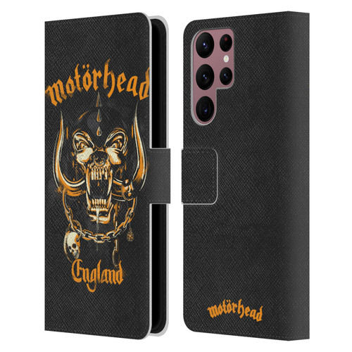 Motorhead Logo Warpig England Leather Book Wallet Case Cover For Samsung Galaxy S22 Ultra 5G