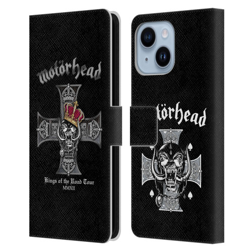 Motorhead Tours Kings Of The Road Leather Book Wallet Case Cover For Apple iPhone 14 Plus