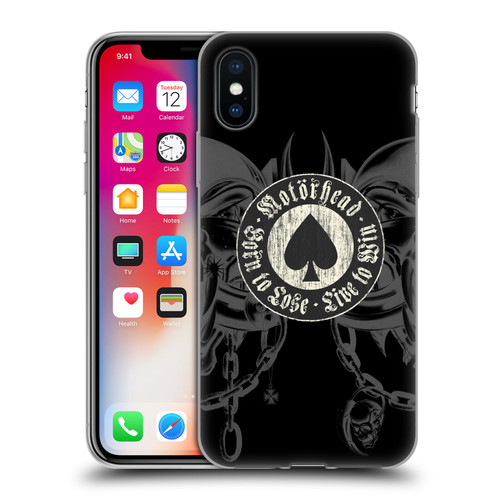 Motorhead Graphics Born To Lose Love To Win Soft Gel Case for Apple iPhone X / iPhone XS