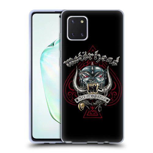 Motorhead Graphics Ace Of Spades Dog Soft Gel Case for Samsung Galaxy Note10 Lite