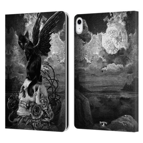 Alchemy Gothic Cats Nine Lives Of Poe Skull Leather Book Wallet Case Cover For Apple iPad 10.9 (2022)