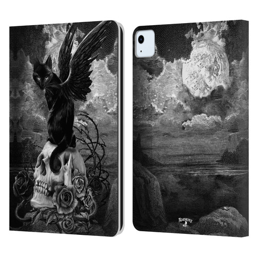 Alchemy Gothic Cats Nine Lives Of Poe Skull Leather Book Wallet Case Cover For Apple iPad Air 11 2020/2022/2024