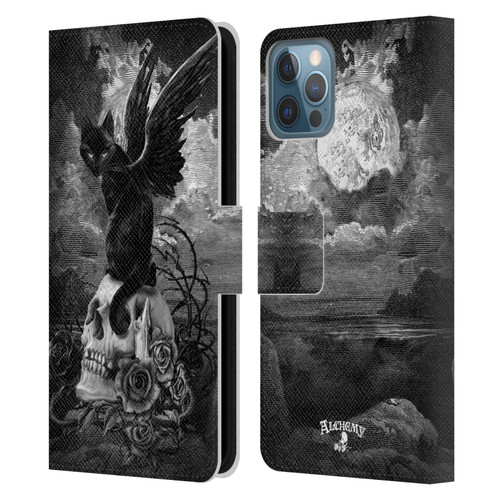 Alchemy Gothic Cats Nine Lives Of Poe Skull Leather Book Wallet Case Cover For Apple iPhone 12 / iPhone 12 Pro