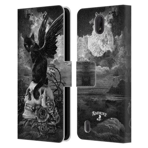 Alchemy Gothic Cats Nine Lives Of Poe Skull Leather Book Wallet Case Cover For Nokia C01 Plus/C1 2nd Edition