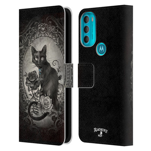 Alchemy Gothic Cats Paracelsus Leather Book Wallet Case Cover For Motorola Moto G71 5G