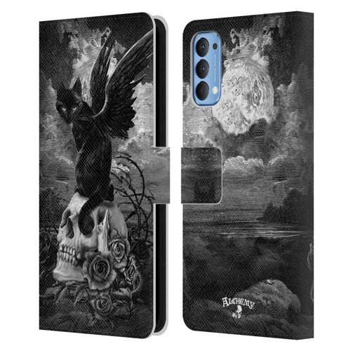 Alchemy Gothic Cats Nine Lives Of Poe Skull Leather Book Wallet Case Cover For OPPO Reno 4 5G