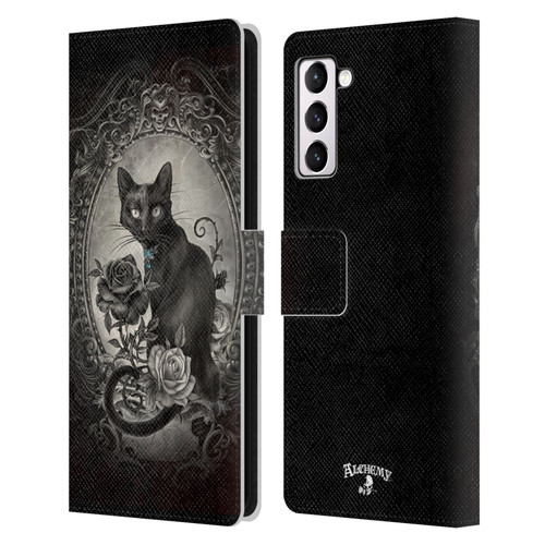 Alchemy Gothic Cats Paracelsus Leather Book Wallet Case Cover For Samsung Galaxy S21+ 5G