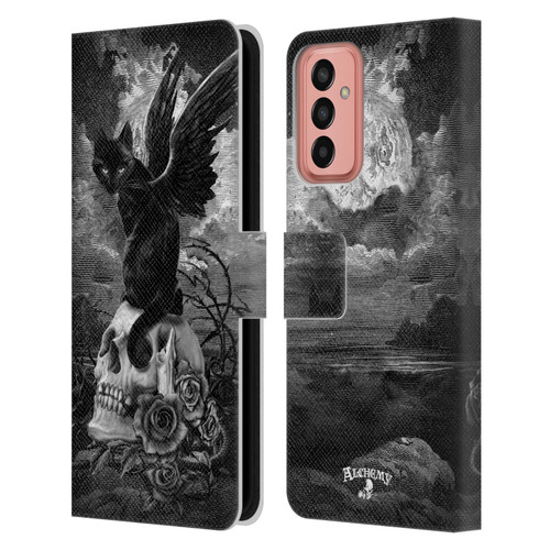 Alchemy Gothic Cats Nine Lives Of Poe Skull Leather Book Wallet Case Cover For Samsung Galaxy M13 (2022)