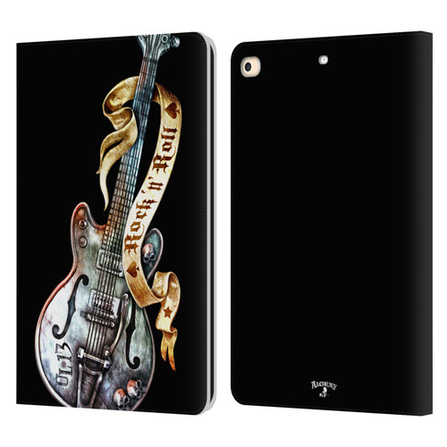 Alchemy Gothic Illustration Rock'it 56 Guitar Leather Book Wallet Case Cover For Apple iPad 9.7 2017 / iPad 9.7 2018