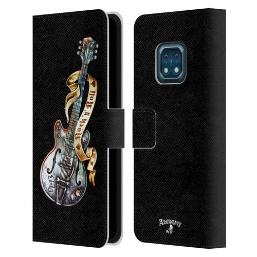 Alchemy Gothic Illustration Rock'it 56 Guitar Leather Book Wallet Case Cover For Nokia XR20