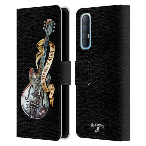 Alchemy Gothic Illustration Rock'it 56 Guitar Leather Book Wallet Case Cover For OPPO Find X2 Neo 5G
