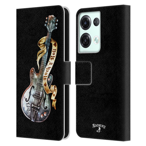 Alchemy Gothic Illustration Rock'it 56 Guitar Leather Book Wallet Case Cover For OPPO Reno8 Pro