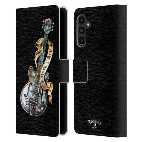 Alchemy Gothic Illustration Rock'it 56 Guitar Leather Book Wallet Case Cover For Samsung Galaxy A13 5G (2021)