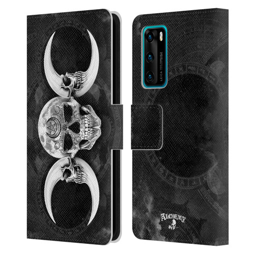 Alchemy Gothic Skull Dark Goddess Moon Leather Book Wallet Case Cover For Huawei P40 5G