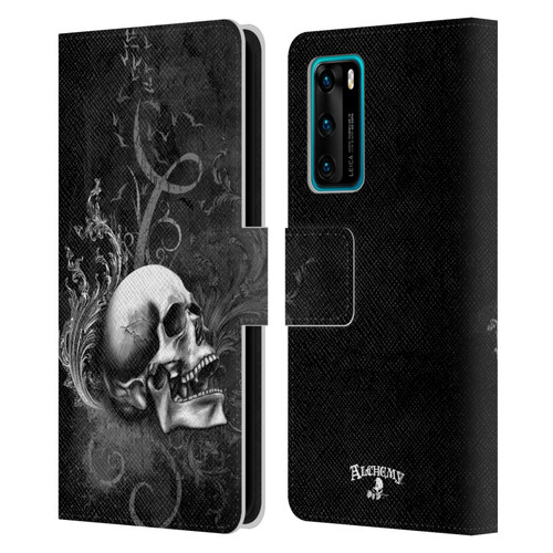 Alchemy Gothic Skull De Profundis Leather Book Wallet Case Cover For Huawei P40 5G