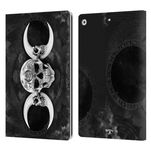 Alchemy Gothic Skull Dark Goddess Moon Leather Book Wallet Case Cover For Apple iPad 10.2 2019/2020/2021