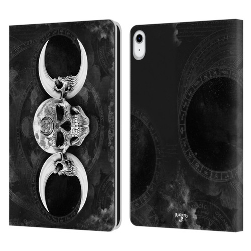 Alchemy Gothic Skull Dark Goddess Moon Leather Book Wallet Case Cover For Apple iPad 10.9 (2022)