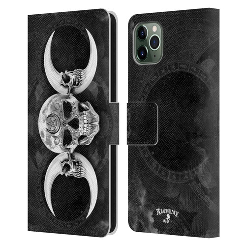 Alchemy Gothic Skull Dark Goddess Moon Leather Book Wallet Case Cover For Apple iPhone 11 Pro Max