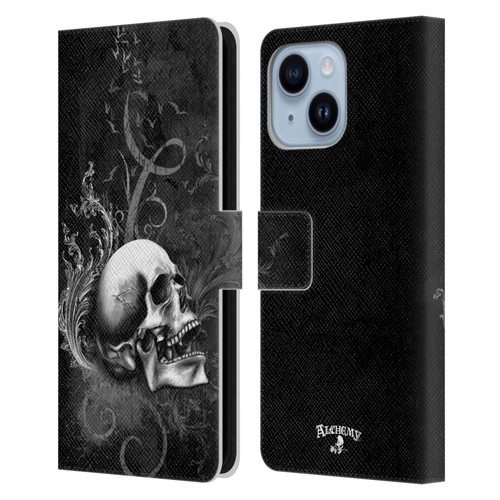 Alchemy Gothic Skull De Profundis Leather Book Wallet Case Cover For Apple iPhone 14 Plus