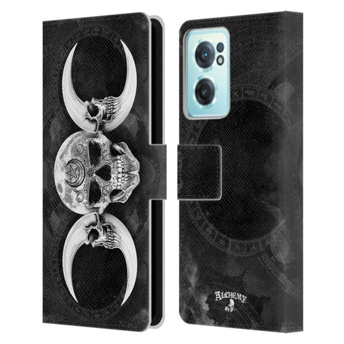 Alchemy Gothic Skull Dark Goddess Moon Leather Book Wallet Case Cover For OnePlus Nord CE 2 5G