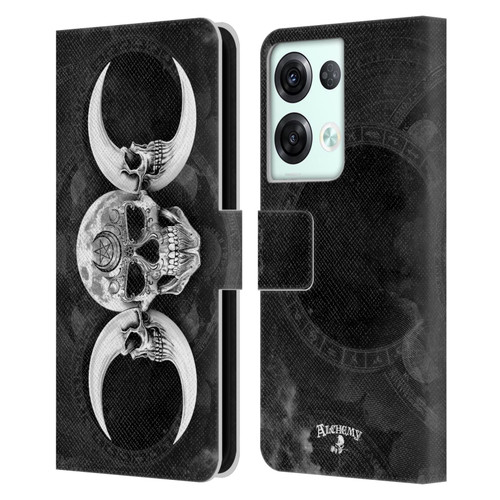 Alchemy Gothic Skull Dark Goddess Moon Leather Book Wallet Case Cover For OPPO Reno8 Pro
