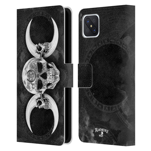 Alchemy Gothic Skull Dark Goddess Moon Leather Book Wallet Case Cover For OPPO Reno4 Z 5G
