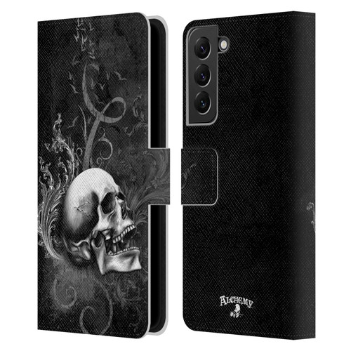 Alchemy Gothic Skull De Profundis Leather Book Wallet Case Cover For Samsung Galaxy S22+ 5G